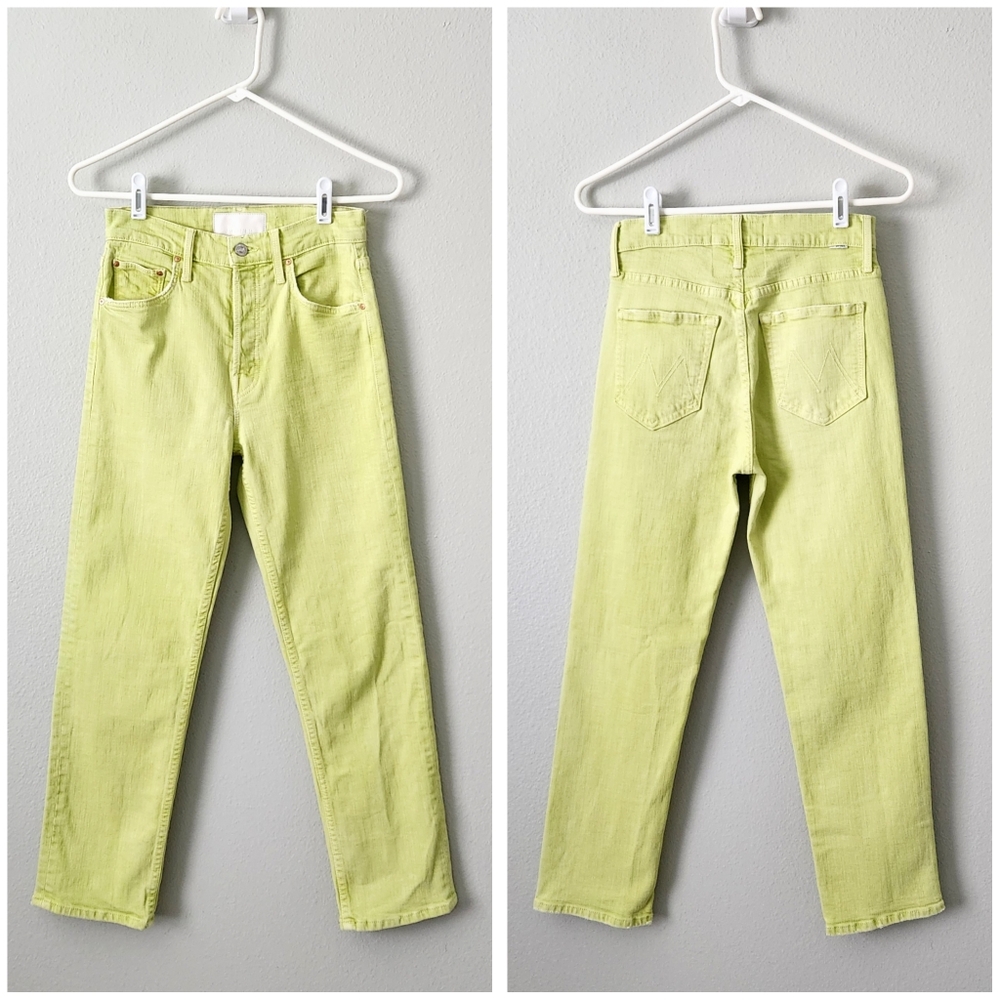 MOTHER The Tomcat Crop Straight High-Rise Jeans In Cirtron, Size 25 - Picture 15 of 16